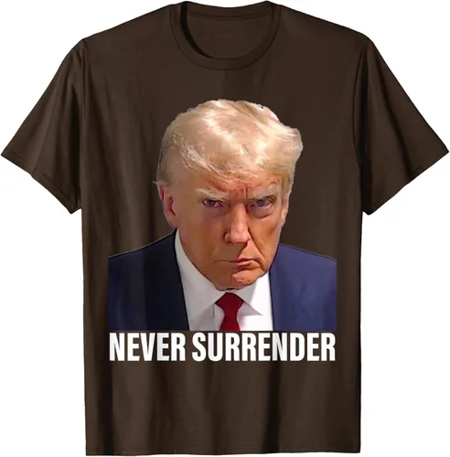 Vista 7 de Camiseta Pro Trump Mugshot Never Surrender para hombre y mujer, Negro