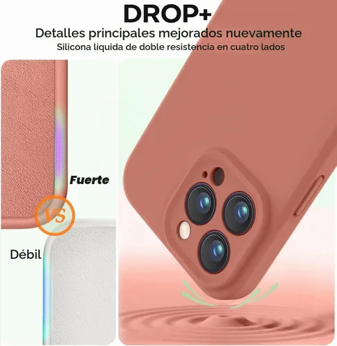 Vista 4 de Funda Vooii compatible con iPhone 15 Pro Max, silicona premium mejorada, [protección de cámara] [forro de microfibra suave antiarañazos] funda