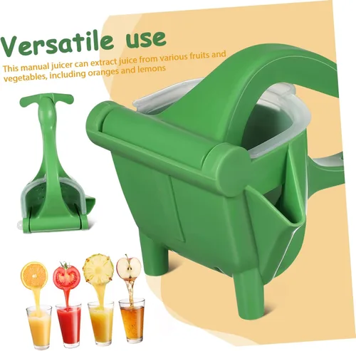 Vista 8 de Juego de exprimidor manual de mano de 2 piezas, exprimidor de cítricos verdes para limones, naranjas y naranjas, exprimidor de frutas resistente