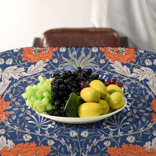 Vista 297 de Mantel Floral Retro de Pájaros, Diseño Original Bohemio William Morris Estampado Cubierta de Mesa para Hogar Picnic Fiesta Comedor Cocina William