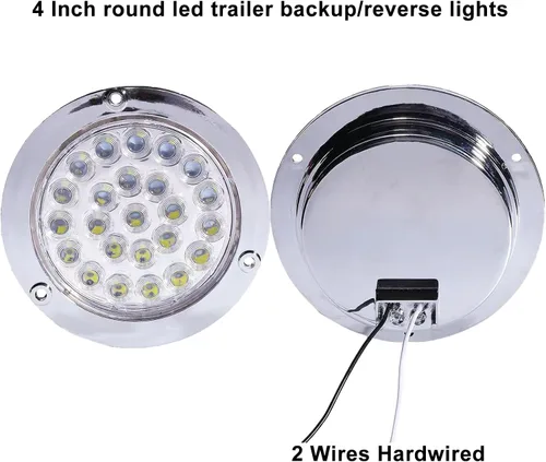 Vista 6 de Kit de 6 luces traseras LED redondas de 4 pulgadas para remolque, 4 rojas + 2 blancas de 4 pulgadas, luces LED redondas para parar, girar, marcha