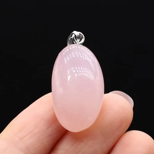 Vista 5 de QSLLER 20 piezas Colgantes de Piedras de Cristales Naturales Amatista Cuarzo Rosa Gemas Pulidas Lisas Dijes para Hacer Joyas DIY Collares Aretes