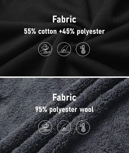 Vista 12 de SCODI Sudaderas con capucha para hombre, forro polar pesado, cremallera completa, forro de sherpa grueso, chaqueta con capucha