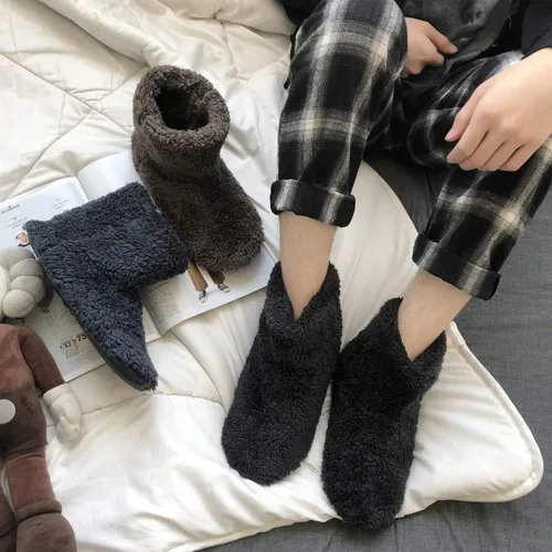 Vista 8 de mianshe Pantuflas tipo botín mullido para mujer y hombre con espuma viscoelástica