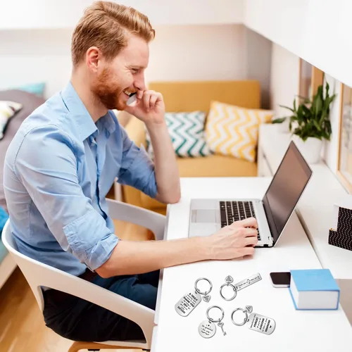 Vista 5 de Llavero motivacional de agradecimiento para empleados, 48 piezas, para mujeres, hombres, regalos de agradecimiento para empleados