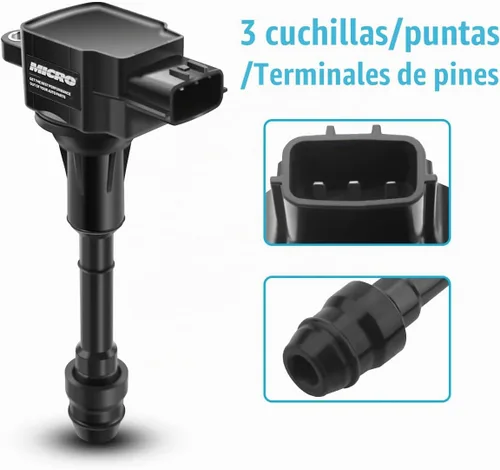 Vista 3 de Micro Juego de 4 bobinas de encendido compatibles con Nissan Altima Sentra 2005-2006 X-Trail 2.5L L4 2002-2006 – Reemplaza UF350 22448-8H315