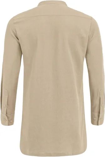Vista 9 de COOFANDY Camisas Henley de lino para hombre, manga larga, ajuste regular, camisetas de playa Kurta con bolsillo