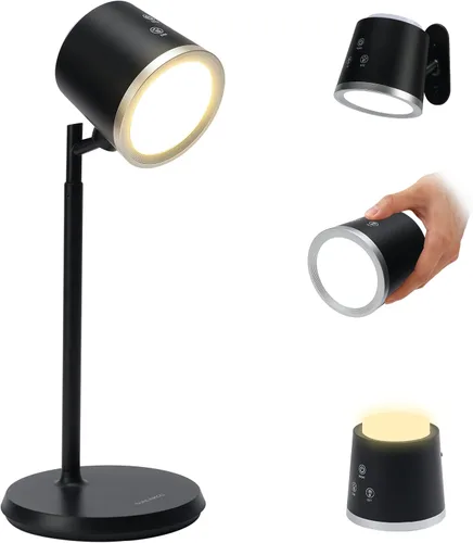 Vista 10 de Lámpara de escritorio LED recargable, luz LED magnética de montaje en pared, lámpara de lectura inalámbrica regulable con brillo ajustable y 3 modos