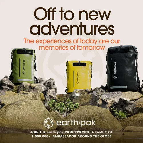 Vista 8 de Earth Pak Mochila impermeable - Mochila de senderismo resistente - Bolsa con cierre enrollable - Bolsa seca acolchada con carcasa impermeable