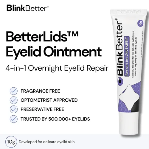 Vista 2 de BlinkBetter BetterLids Ungüento de párpados para párpados secos, con picazón y sensibles, complejo de avena profundamente hidratante con manteca