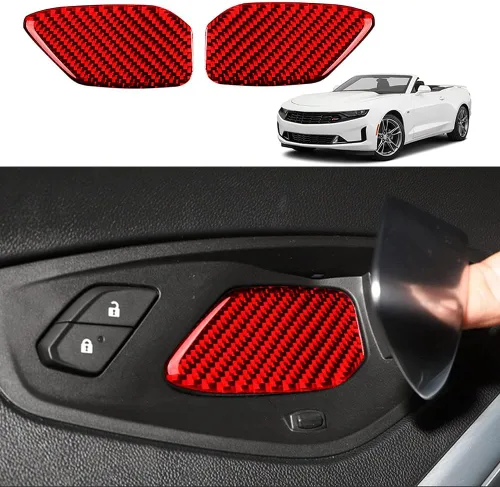 Vista 27 de Calcomanía de fibra de carbono para perilla de ventilación de aire acondicionado, cubierta interior para Chevrolet Camaro 2016 2017 2018 2019 2020