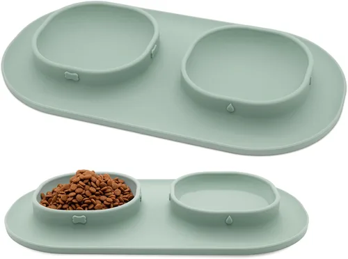 Vista 9 de Cuencos de comida para perros, cuencos para mascotas y cuencos de agua para perros con antiderrames y antideslizantes, cuencos alimentadores