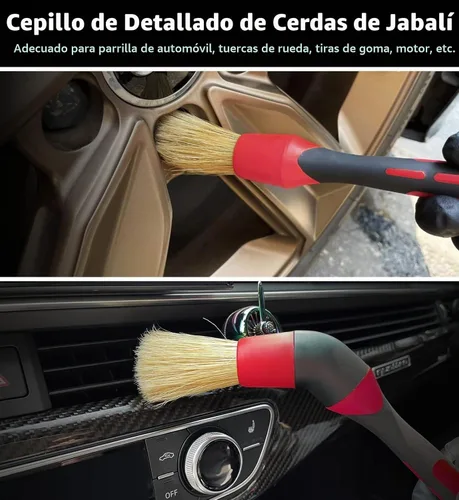 Vista 5 de YeewayVeh 4Pack Kit de Limpieza de Ruedas de Coche, Cepillo de Rueda Flexible y Cepillo Limpiador de Llanta de Microfibra, Cepillo de Neumáticos
