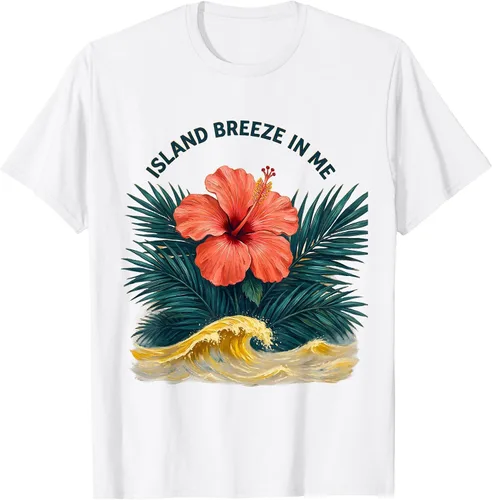 Vista 3 de Island Breeze In Me Hawaiian Design T-Shirt Golden Yellow