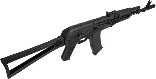 Vista 4 de Lancer Tactical AK-74M Series AEG Rifle de Airsoft de metal completo 400 FPS con esqueleto plegable Stock (ETU instalado) con cargador y batería
