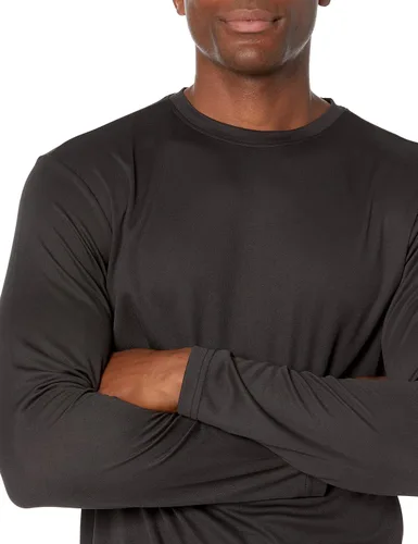 Vista 3 de Amazon Essentials Camiseta de manga larga Performance Tech Workout con cuello redondo para hombre Negro