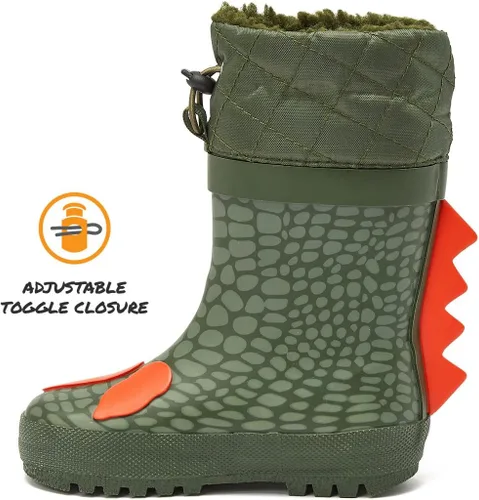 Vista 3 de London Fog Toby Botas de lluvia y nieve para niños pequeños, botas de nieve de invierno impermeables aisladas para niños pequeños, tallas de niños