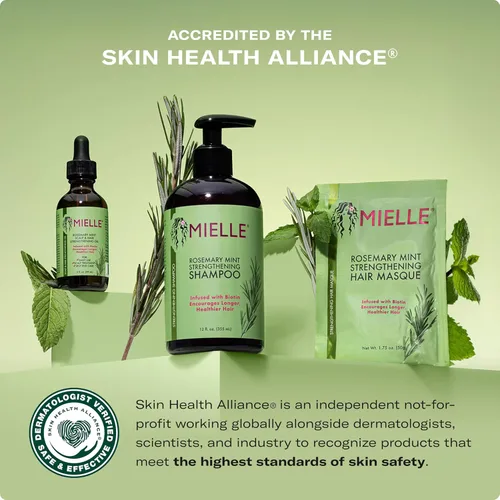 Vista 2 de Mielle Organics - Champú y acondicionador fortalecedor de romero y menta, infundido con biotina, limpia y ayuda a fortalecer el cabello débil