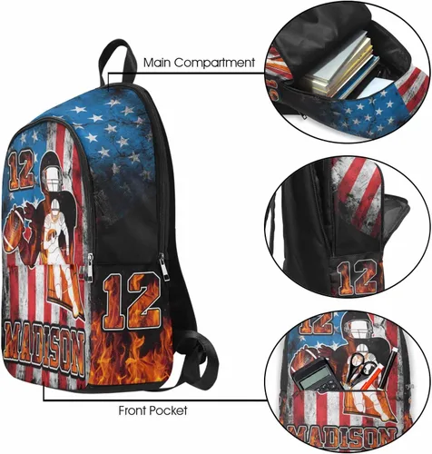 Vista 3 de Bolsa de viaje personalizada para niños, mochila personalizada para niños adolescentes con nombre para hijo, hija, regalo de regreso a la escuela