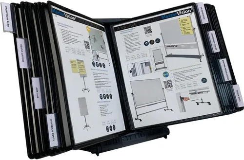 Vista 10 de Ultimate Office AdjustaView Organizador de escritorio de referencia de 10 bolsillos con bolsillos de carga fácil y base compacta y pesada para mayor