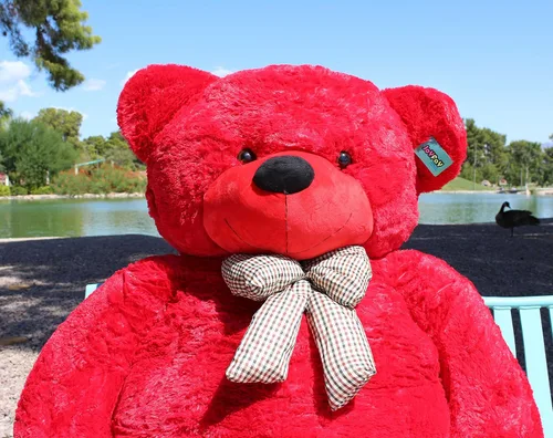 Vista 3 de Joyfay Oso de peluche gigante de 91 pulgadas, color rojo, de 7.5 pies, el mejor regalo para cumpleaños, Navidad, San Valentín, aniversario