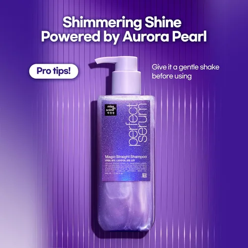 Vista 4 de Mise En Scene Perfect Serum Magic Straight Shampoo Anti-Frizz, protector del calor, efecto alisador de cabello, champú coreano para control
