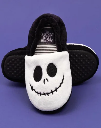 Vista 2 de Disney The Nightmare Before Christmas Pantuflas para niños Jack Skellington, Negro
