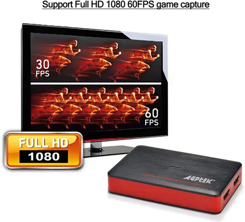 Vista 3 de Tarjeta de captura de juegos USB 3.0 HDMI Video HD 1080P 60FPS, dispositivo grabador de juegos de transmisión en vivo para PS4, Xbox One y Wii U