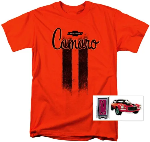 Vista 2 de Chevy Camaro Vintage Car Logo GM, T Shirt & Pegatinas Naranja
