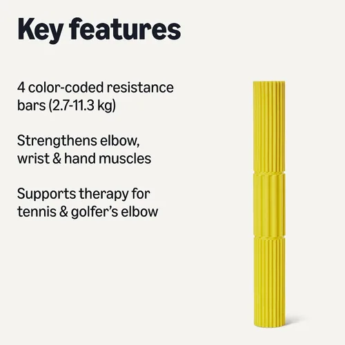 Vista 2 de Amazon Basics Juego de 4 barras de resistencia flexibles, barras de ejercicio para fortalecimiento de muñeca y antebrazo para entrenamiento físico