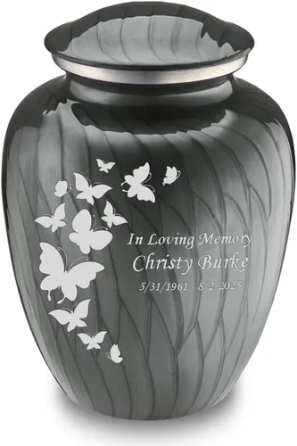 Vista 36 de Geturns Embrace Urnas de Cremación de Mariposa Personalizadas para Adultos para Cenizas Humanas I Urna Funeraria Grande Negra para Mujeres y Hombres