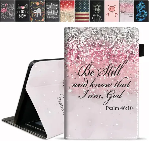 Vista 23 de Funda para tableta Amazon Fire HD 10/Fire HD 10 Plus (11ª generación, versión 2021), con cita inspiradora de «Be a Flamingo in a Flock», funda