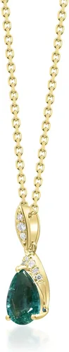 Vista 2 de Gin Grace Colgante de esmeralda zambiana natural de oro amarillo de 10 quilates con diamantes naturales para mujer joyería ética auténtica