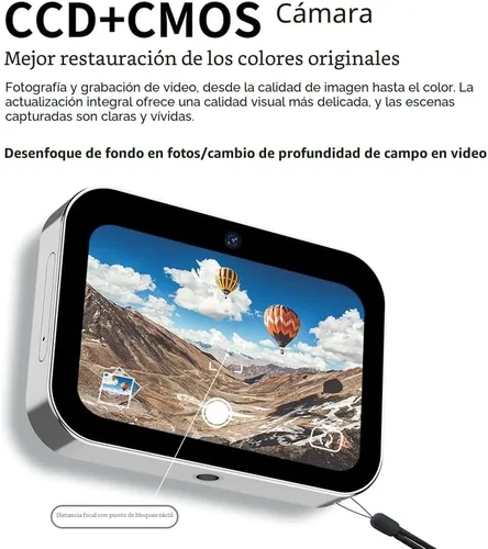 Vista 5 de Cámara Digital 4K CCD de 64MP con Video Flash Digital, Cámara con Pantalla Táctil, Zoom Digital 16X, Visión Nocturna IR, Blanca
