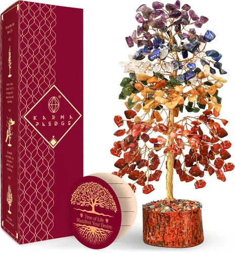 Vista 17 de Árbol de la vida de cristal para decoración del hogar y la oficina, regalos para mujeres, piedras curativas de amazonita de chakra, árbol bonsái