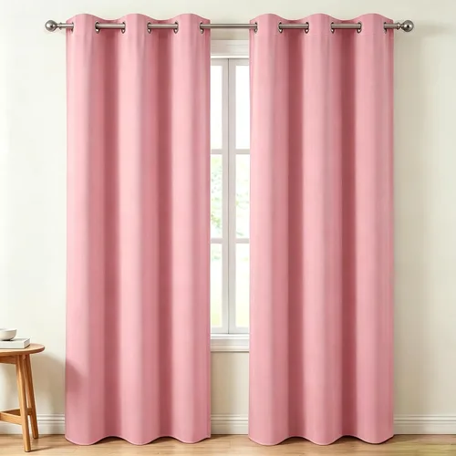 Vista 42 de Diraysid Cortinas opacas beige con ojales para dormitorio, con aislamiento térmico, cortinas de oscurecimiento de habitación, 38 x 54 pulgadas, 2