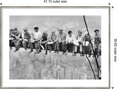 Vista 4 de Amanti Art Lienzo decorativo enmarcado para pared, 31 x 41 pulgadas, almuerzo en un rascacielos 1932 por Charles C. Ebbets, arte de pared