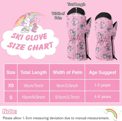 Vista 7 de MoKo Guantes de nieve para niños pequeños, antideslizantes, impermeables, con cremallera, de tela de terciopelo cálido, guantes de esquí para niños