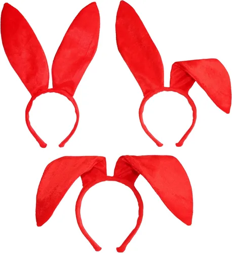 Vista 2 de Feacole Conjunto de disfraz de conejo diadema de orejas de conejo, pajarita, puño y cola