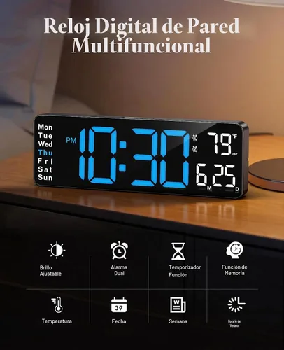 Vista 3 de Digital Clock Large Display, 13" Large Wall Clock for Classroom