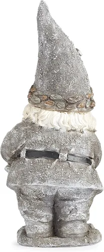 Vista 4 de Roman Giftware Inc., colección Pudgy Pals, gnomo de guijarro con estatua de hervidor, 14 pulgadas de alto, decorativo, regalo de jardín, decoración