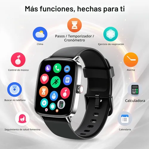 Vista 8 de Gydom Reloj inteligente para hombre, rastreador de fitness HD de 1.85 Más de 110 modos deportivos, frecuencia cardíaca, sueño/estrés, reloj Negro