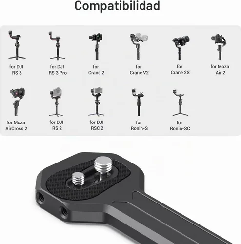 Vista 3 de SmallRig Mango lateral de aluminio para DJI Ronin-S/SC/RS 2/RSC 2/RS 3/RS 3 Pro/RS 3 Mini/RS 4/RS 4 Pro y para ZHIYUN Crane 2S/2/V2 y para MOZA Air