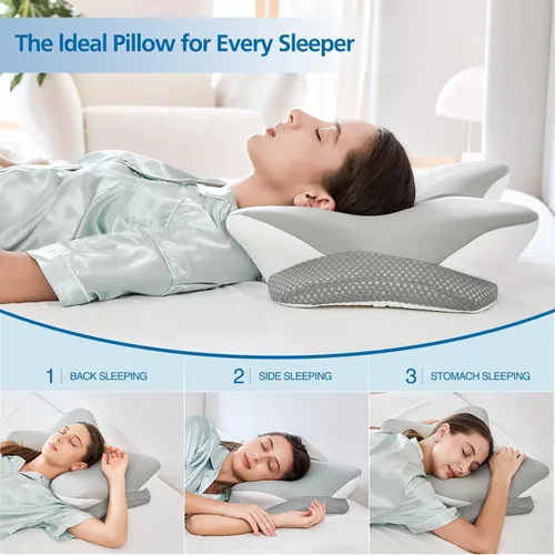 Vista 5 de Almohada cervical ergonómica de espuma viscoelástica Gris