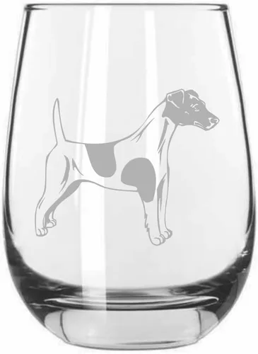 Vista 372 de Shar Pei (chino) - Vaso de vino sin tallo grabado para perro, 15.25 onzas