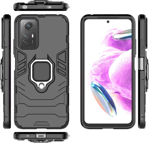 Vista 15 de Funda para Xiaomi Redmi Note 12S 4G Caso,Soporte de montaje magnético para coche Funda Shell para Xiaomi Redmi Note 12S 4G Caso Azul