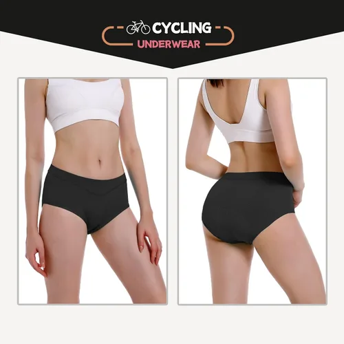 Vista 5 de Ropa interior de ciclismo para mujer, acolchado 4D, pantalones cortos de gel ligeros, transpirables, calzoncillos de equitación