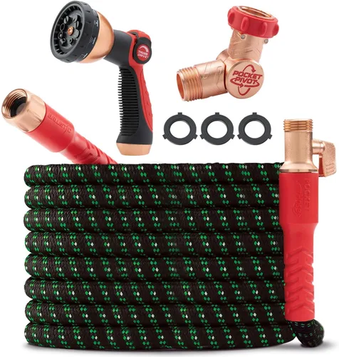 Vista 10 de Pocket Hose Ballistic Double UV 25 FT Expandable Garden Hose, Pocket Pivot