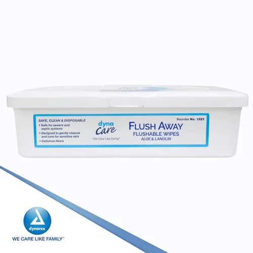 Vista 6 de Dynarex DynaCare - Toallitas desechables para higiene de baño para adultos, sin alcohol, seguras para alcantarillas y sistemas sépticos, toallitas