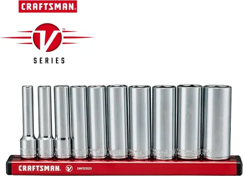 Vista 2 de CRAFTSMAN V-SERIES Juego de llaves de vaso profundo, MM, accionamiento de 1/4 pulgada, 10 piezas (CMMT17515V)